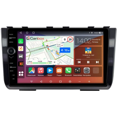 Штатная магнитола Solaris HC 2022-2024 (черная, глянцевая) Canbox H-Line 7854-10-2524 на Android 10 (4G-SIM, 6/128, DSP, QLed)
