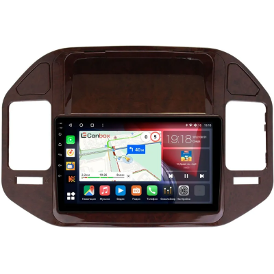 Штатная магнитола Canbox EVO 5810-9387 для Mitsubishi Pajero 3, Montero 3 1999-2006 (дерево) на Android 14 (4G-SIM, 4/64, DSP, QLed, AI, 360)