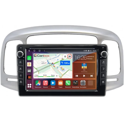 Штатная магнитола Canbox H-Line 7824-9-069 для Hyundai Verna 2005-2010 на Android 10 (4G-SIM, 6/128, DSP, IPS) С крутилками