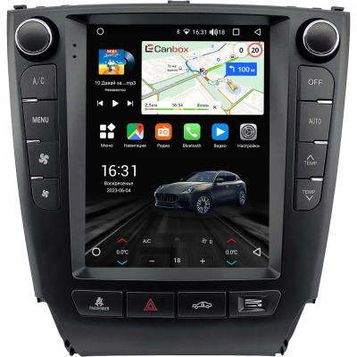 Штатное головное устройство Lexus IS 2 2005-2016 (для авто без NAVI) Canbox (Tesla style) 9.7 дюймов 2/32 GT096-1312-145 на Android 10 (QLed, DSP, CarPlay)