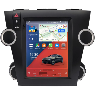 Штатное головное устройство Toyota Highlander (U40) 2007-2013 (для авто без JBL) Canbox PRO-Line (Tesla style) 9.7 дюймов 12/256 7884-1312-136 на Android 13 (4G-SIM, DSP, QLed)