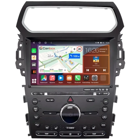 Штатная магнитола Ford Explorer 5 2010-2019 (для любой комплектации) Canbox Logic-i3 2K 5736-10-1364 на Android 11 (4G-SIM, 8/256, DSP, 360, QLed)