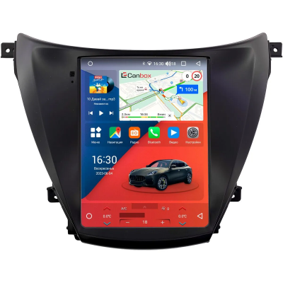 Штатное головное устройство Hyundai Elantra 5 (MD), Avante 5 2010-2015 Canbox PRO-Line (Tesla style) 9.7 дюймов 12/256 7884-1312-106 на Android 13 (4G-SIM, DSP, QLed)