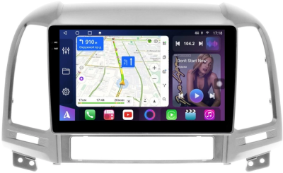 FarCar S500 GX008M штатная магнитола для Hyundai Santa Fe 2006-2012 (рамка серебро) на Android 14 c 6GX, DSP, 4G