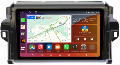Штатная магнитола Toyota Fortuner 2 2015-2024 Canbox Logic-i3 2K 5733-9106 на Android 11 (4G-SIM, 6/128, DSP, 360, QLed)