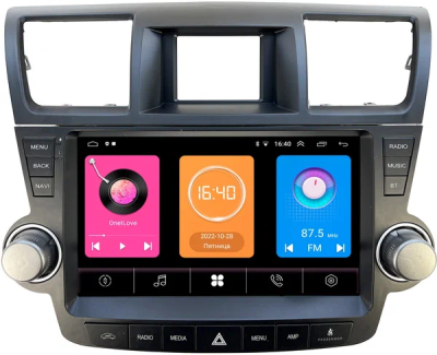 Штатная магнитола Toyota Highlander (U40) 2007-2013 для авто с усилителем (Тип3) OEM RK10-1179 на Android 10 (CarPlay, AHD, 1/32)