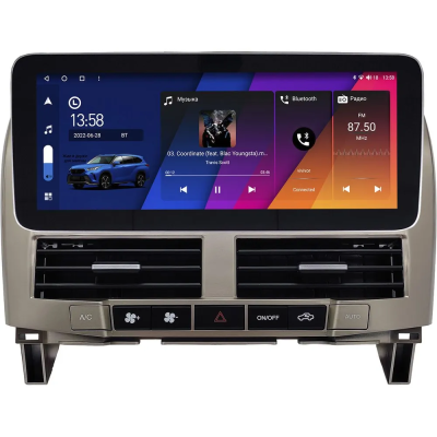 Штатная магнитола Toyota Harrier 2 (XU30) 2003-2013 (золотистая) 12.3 дюйма Canbox GT1232-0006 на Android 10 (CarPlay, 2/32, DSP, QLed) Mercedes Style