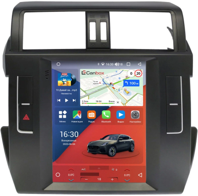 Штатное головное устройство Toyota Land Cruiser Prado 150 2013-2017 Canbox PRO-Line (Tesla style) 9.7 дюймов 12/256 7884-A22S02 на Android 13 (4G-SIM, DSP, QLed)