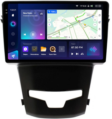 Штатное головное устройство SsangYong Actyon 2, Korando 3 2013-2024 Teyes CC3 2K 360 6/128 9.5 дюймов RM-9183 на Android 10 (4G-SIM, DSP, QLed)