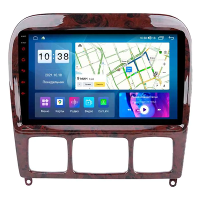 Магнитола для Mercedes S класс кузов w220 дерево Parafar на Андроид 12.0 PF211T2RGu