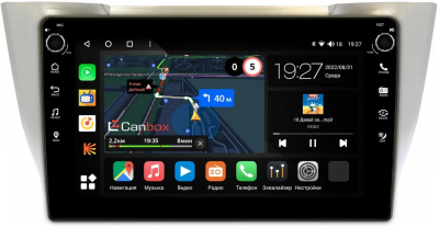 Штатная магнитола Canbox M-Line 7805-10-496 для Lexus RX 300, RX 330, RX 350, RX 400h 2003-2009 на Android 10 (4G-SIM, 2/32, DSP, QLed) С крутилками