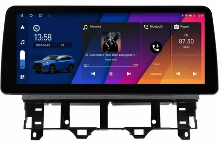 Mazda 6 (GG), Atenza 2002-2008 12.3 дюйма Canbox H-Line 7810-0890 на Android 10 (4G-SIM, 8/256, DSP, QLed) BMW Style