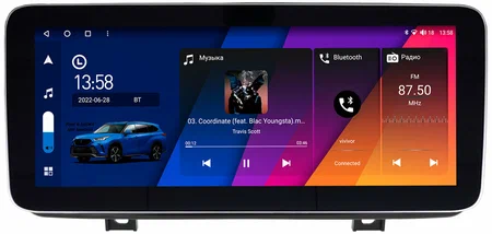 Штатная магнитола BMW 2 (F22), 2 Tourer (F45, F46) 2014-2024 12.3 дюйма Canbox H-Line 7862-2107 на Android 10 (4G-SIM, 6/128, DSP, QLed) Mercedes Style
