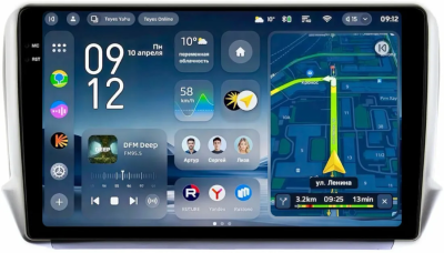 Штатное головное устройство Teyes CC4 Pro 2K 12/256 10.36 дюймов RM-10-732 для Peugeot 208, 2008 2013-2019 на Android 13 (4G-SIM, DSP, QLed, AI)