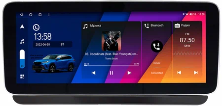Штатная магнитола Toyota Corolla (E210), Corolla Cross 2020-2024 (Тип A) 12.3 дюйма Canbox M-Line 7712-2030 на Android 10 (4G-SIM, 2/32, DSP, QLed) Mercedes Style