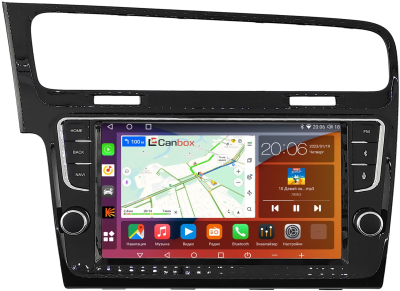 Штатная магнитола Canbox EVO 2K 5815-9-3461 для Volkswagen Golf 7 2012-2022 (черная, глянцевая) на Android 14 (4G-SIM, 6/128, DSP, QLed, AI, 360)