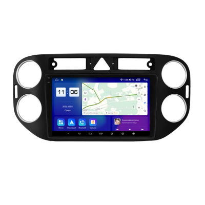 Магнитола для Volkswagen Tiguan 2007-2018 цвет Черный Parafar на Андроид 13.0 PF488T1LUX1RN2K