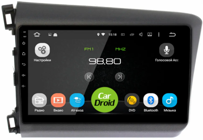 Roximo CarDroid RD-1921F штатная магнитола для Honda Civic 9 4D 2011-2015 на Android 10 с 4GB, DSP