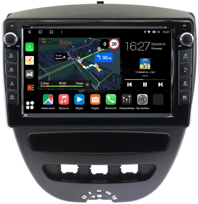 Штатная магнитола Toyota Aygo 2005-2014 Canbox M-Line 7825-10-1152 на Android 10 (4G-SIM, 2/32, DSP, QLed) С крутилками