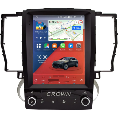 Штатное головное устройство Toyota Crown (S180) 1999-2008 (для авто с NAVI и 6CD) Canbox H-Line (Tesla style) 9.7 дюймов 6/128 5627-1312-293 на Android 10 (4G-SIM, DSP, QLed)