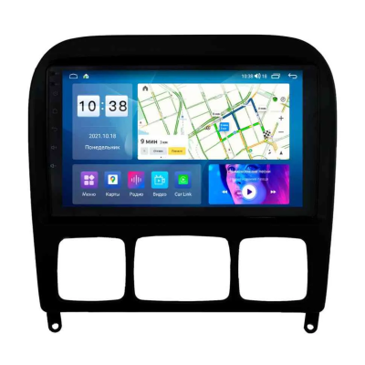 Магнитола для Mercedes S класс кузов w220 черная Parafar на Андроид 12.0 PF211T1RGx