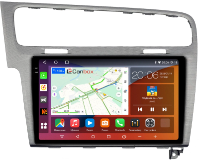 Штатная магнитола Volkswagen Golf 7 2012-2020 (серая) Canbox EVO 2K 5830-10-048 на Android 14 (4G-SIM, 12/256, DSP, QLed, AI, 360)