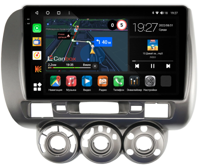 Штатная магнитола Canbox M-Line 2K 4179-9-464 для Honda Jazz 2001-2008 (авто без климат-контроля, левый руль) на Android 10 (4G-SIM, 4/64, DSP, QLed)