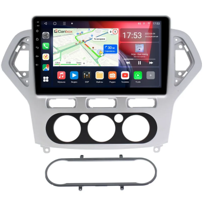 Штатная магнитола Ford Mondeo 4 2006-2010 (серебро) Canbox Logic-i3 5738-1017 на Android 11 (4G-SIM, 6/128, DSP, 360, QLed)