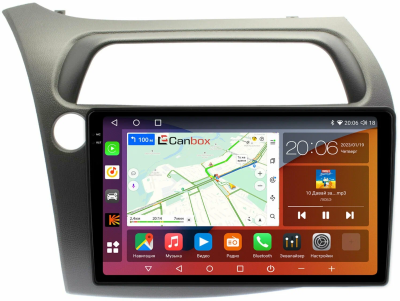 Штатная магнитола Canbox EVO 2K 5814-9-HO107N для Honda Civic 8 5D 2005-2012 (левый руль, хэтчбэк) на Android 14 (4G-SIM, 4/64, DSP, QLed, AI, 360)