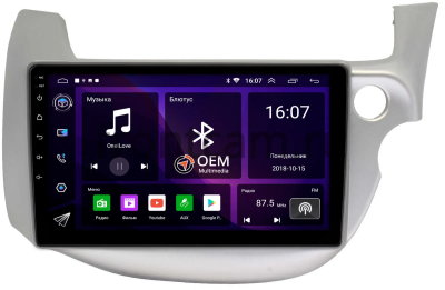 Штатная магнитола Honda Fit 2 2007-2014 (светло-серая) Canbox RS10-671 1.5/32 на Android 10 (IPS, DSP, CarPlay)