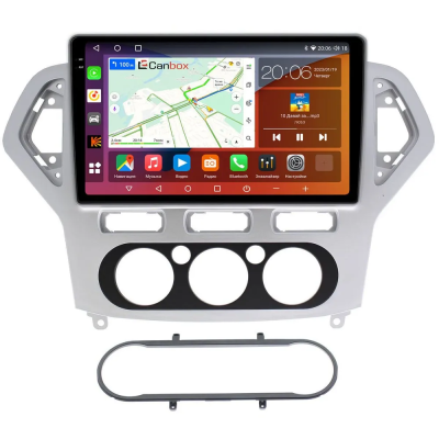 Штатная магнитола Ford Mondeo 4 2006-2010 (серебро) Canbox EVO 2K 5830-1017 на Android 14 (4G-SIM, 12/256, DSP, QLed, AI, 360)