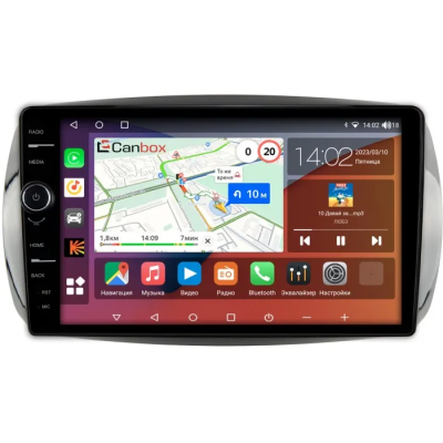 Штатная магнитола Smart Fortwo 3, Forfour 2 2014-2024 Canbox H-Line 7843-9-019 на Android 10 (4G-SIM, 4/64, DSP, QLed)