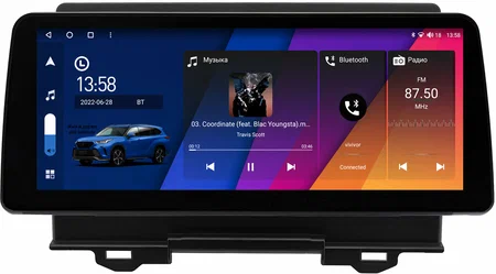 Штатная магнитола Honda Vezel 2, HR-V 3, XR-V 2 2022-2024 (для макс. комплектации) 12.3 дюйма Canbox M-Line 7812-0182 на Android 10 (4G-SIM, 4/64, DSP, QLed) BMW Style