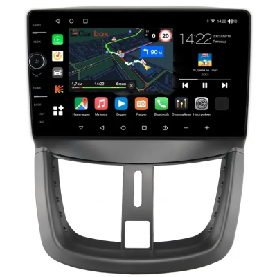 Штатная магнитола Canbox M-Line 7841-9203 для Peugeot 207 2006-2015, 207i (Iran Khodro) 2016-2024 на Android 10 (4G-SIM, 4/64, DSP, QLed)