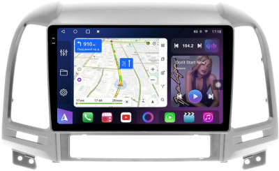 FarCar S500 2K (BX008M) штатная магнитола для Hyundai Santa Fe 2006-2012 (рамка серебро) на Android 14 c 6GB, DSP, 4G