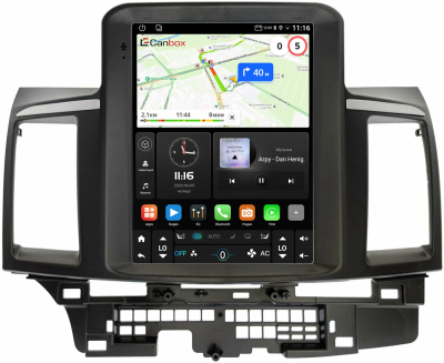 Штатное головное устройство Mitsubishi Lancer 10 2007-2017 Canbox H-Line (Tesla style) 9.7 дюймов 6/128 5627-1312-82 на Android 10 (4G-SIM, DSP, QLed)