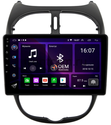 Штатная магнитола Peugeot 206 1998-2012 Canbox RS9-9117 1.5/32 Android 10 (IPS, DSP, CarPlay)