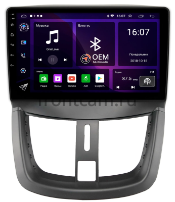 Штатная магнитола Canbox RS9-9203 для Peugeot 207 2006-2015, 207i (Iran Khodro) 2016-2024 на Android 10 (IPS, DSP, CarPlay)