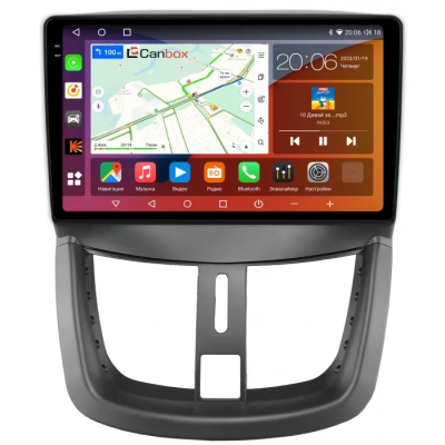 Штатная магнитола Canbox H-Line 2K 4184-9203 для Peugeot 207 2006-2015, 207i (Iran Khodro) 2016-2024 на Android 10 (4G-SIM, 6/128, DSP, QLed)