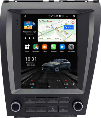 Штатное головное устройство Lexus ES 5 2006-2012 (для авто без монитора) Canbox (Tesla style) 9.7 дюймов 2/32 GT096-1312-76 на Android 10 (QLed, DSP, CarPlay)