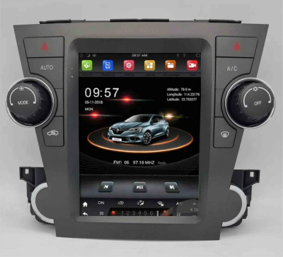 Штатная магнитола Toyota Highlander (U40) 2007-2013 9,7 дюйма Carmedia EW-9725-KP-97-6128-TS10 на Android 12 (4G-SIM, 6/128, DSP, QLed) LEXUS Style