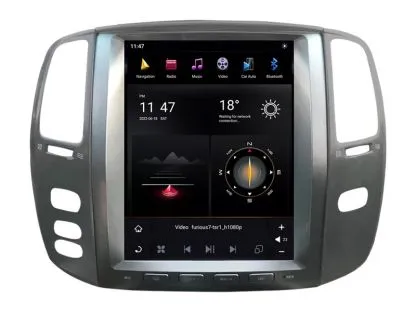 Carmedia ZF-1305-Q6 ("Тесла-стиль") штатная магнитола для Toyota LC 100, Lexus LX 470 2002-2009 (климат на цветном экране) на Android 11 c 8GB, DSP, 4G