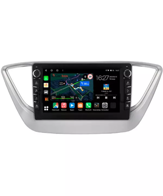 Штатная магнитола Hyundai Solaris 2 2017-2024 (серебряная) Canbox M-Line 7831-9039 на Android 10 (4G-SIM, 2/32, DSP, IPS) С крутилками