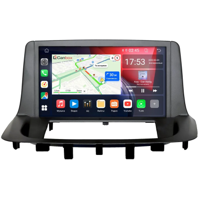 Штатная магнитола Renault Fluence, Megane 3 2008-2016 Canbox EVO 5810-9-1384 на Android 14 (4G-SIM, 4/64, DSP, QLed, AI, 360)