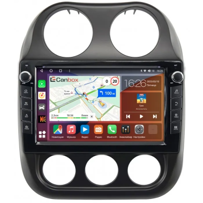 Штатная магнитола Canbox H-Line 7828-10-810 для Jeep Compass, Liberty (Patriot) 2009-2016 на Android 10 (4G-SIM, 6/128, DSP, QLed) С крутилками