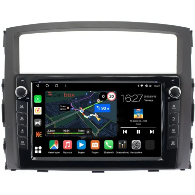 Штатная магнитола Mitsubishi Pajero 4 2006-2024 (для авто без Rockford) Canbox M-Line 7821-9069 на Android 10 (4G-SIM, 2/32, DSP, IPS) С крутилками