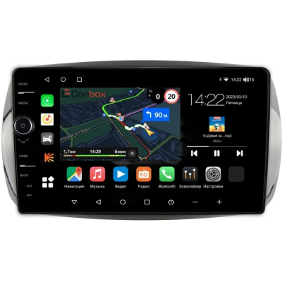 Штатная магнитола Smart Fortwo 3, Forfour 2 2014-2024 Canbox M-Line 7841-9-019 на Android 10 (4G-SIM, 4/64, DSP, QLed)