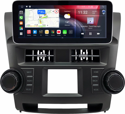 Штатная магнитола Toyota Highlander (U40) 2007-2013 12,3 дюйма Carmedia HP-T1231-1051-Q на Android 12 (4G-SIM, 6/128, DSP, QLed) Mercedes Style