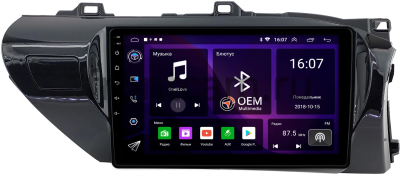 Штатная магнитола Toyota Hilux 8 2015-2024 (руль справа) Canbox RS10-2080 1.5/32 на Android 10 (для авто без магнитолы) (IPS, DSP, CarPlay)