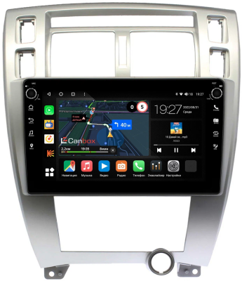 Штатная магнитола Hyundai Tucson 2004-2010 (серебряная) Canbox M-Line 7805-10-HY166T на Android 10 (4G-SIM, 2/32, DSP, QLed) С крутилками